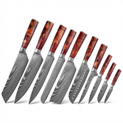Set de 10 couteaux Japonais - Chef Tanaka